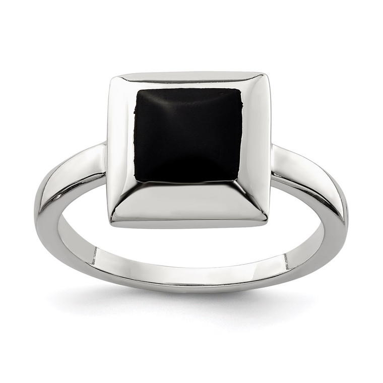 Sterling Silver Onyx Ring - QR-B530AED2-9693