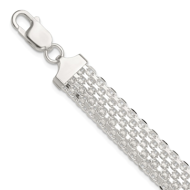 Sterling Silver Polished 11.5mm Bismark 7in Bracelet