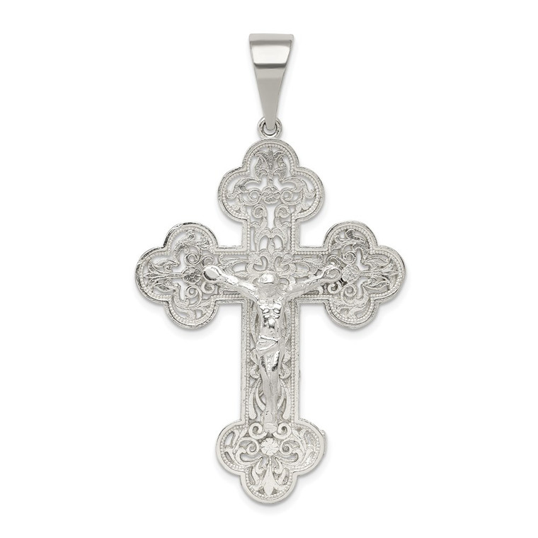 Sterling Silver Polished Crucifix Pendant - QC-96F51C66-6655