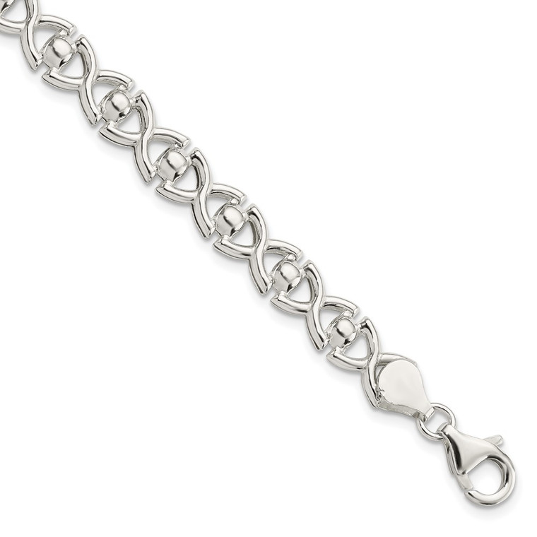 Sterling Silver Polished Fancy Link Bracelet - QG-976D4773-4272