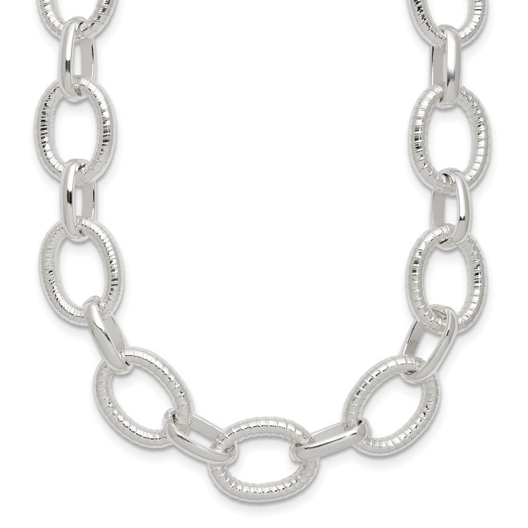 Sterling Silver Polished Fancy Link Necklace - QG-A55F843E-7409