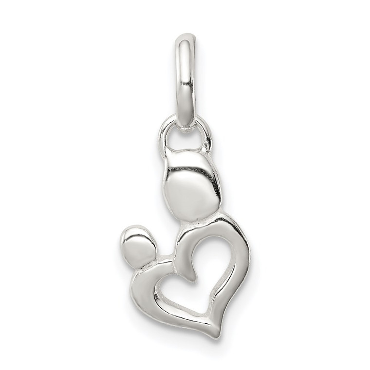 Sterling Silver Polished Heart Charm - QP-44EB9860-8224