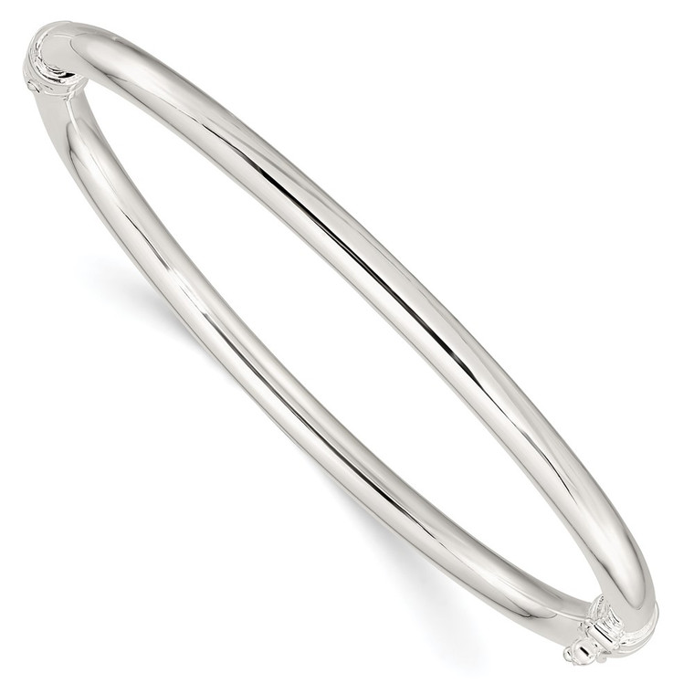 Sterling Silver Polished Hinged Bangle - QB-9E42A573-7982