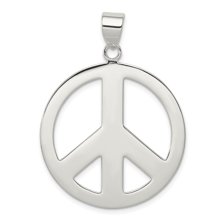 Sterling Silver Polished Peace Pendant - QC-2F4C4AE7-6189