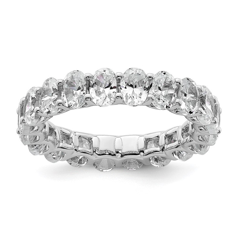 14k 4 carat Lab Grown Diamond VS/SI+ G+ Oval Complete Prong Set Size 5 Eternity Band
