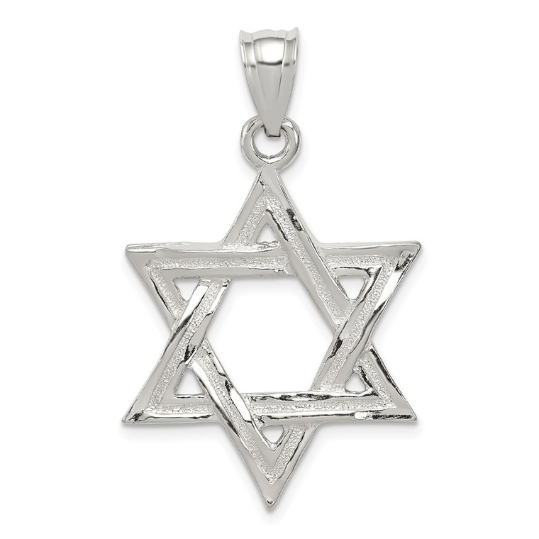 Sterling Silver Polished Star of David Pendant - QC-F2EF1540-2312
