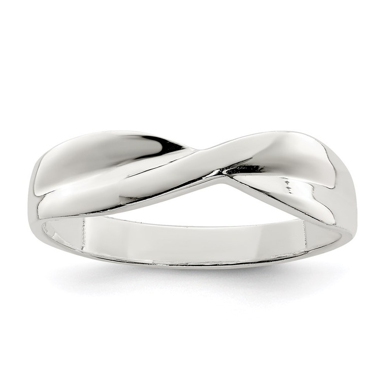 Sterling Silver Polished Twist Ring - QR-33EDA0A5-7840
