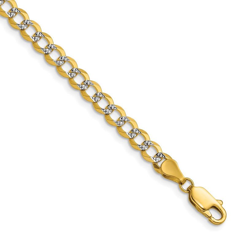14k 4.7mm Lightweight Pav‚ Flat Cuban Chain - PC-688E70E8-1716