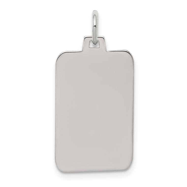 Sterling Silver Rhod.-plated Eng. Rect. Polish Front/Back Disc Charm - QM-7ABA86F5-7100