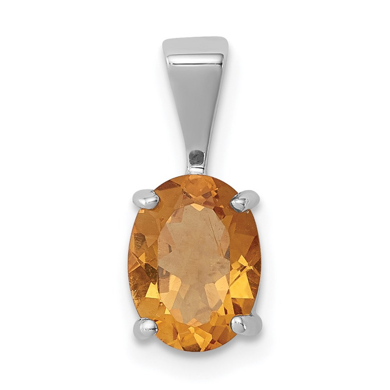 Sterling Silver Rhodium Citrine Pendant - QD-FCA5888C-6111