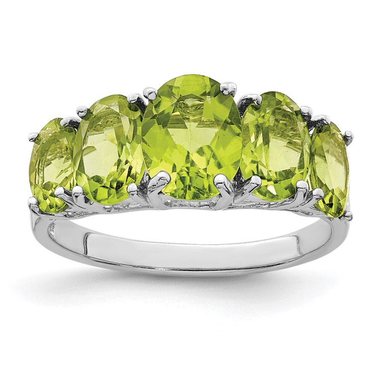 Sterling Silver Rhodium Peridot Ring - QD-4A46CDEA-7796