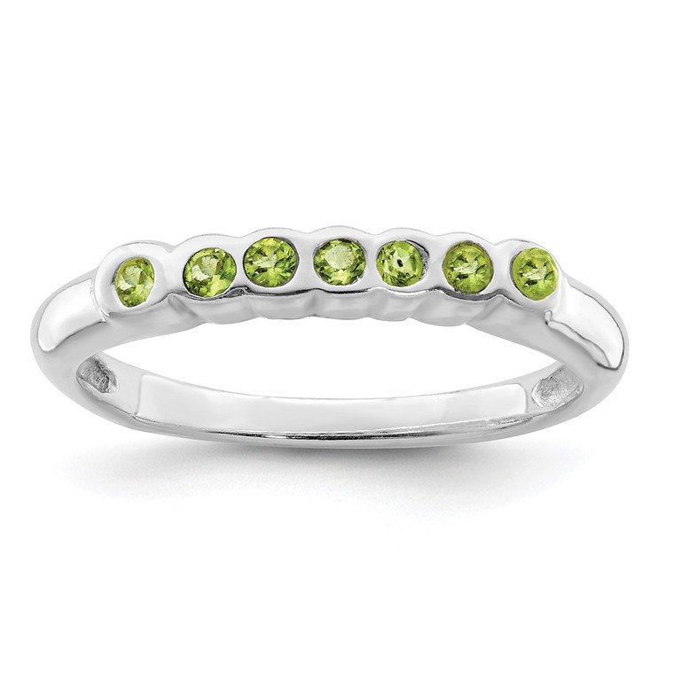 Sterling Silver Rhodium Peridot Ring - QR-3712F30A-8368
