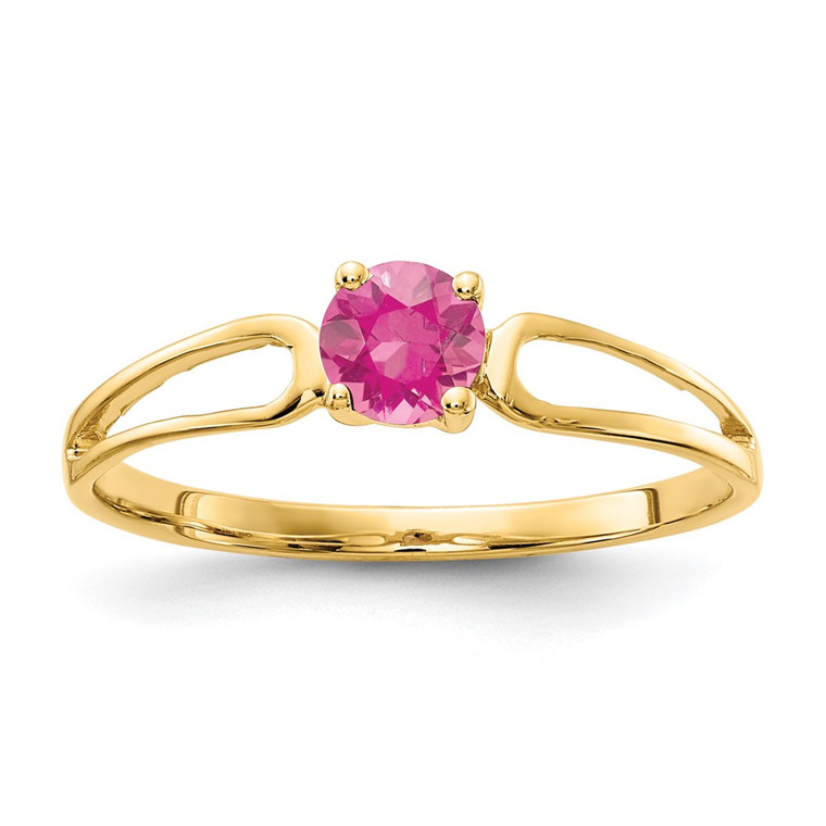 14k 4mm Pink Tourmaline Ring