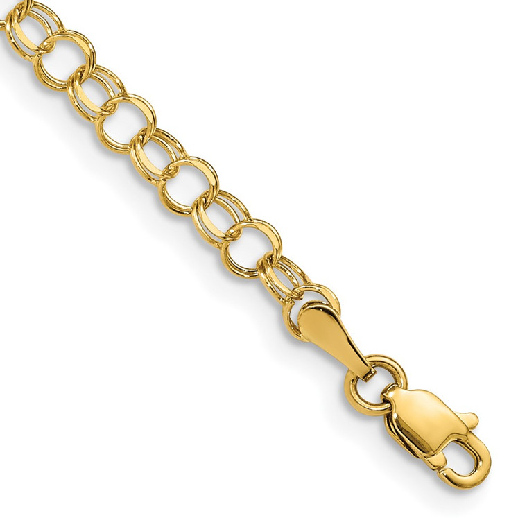 14k 4mm Solid Double Link 8 inch Charm Bracelet - DO-17EF8D82-2055