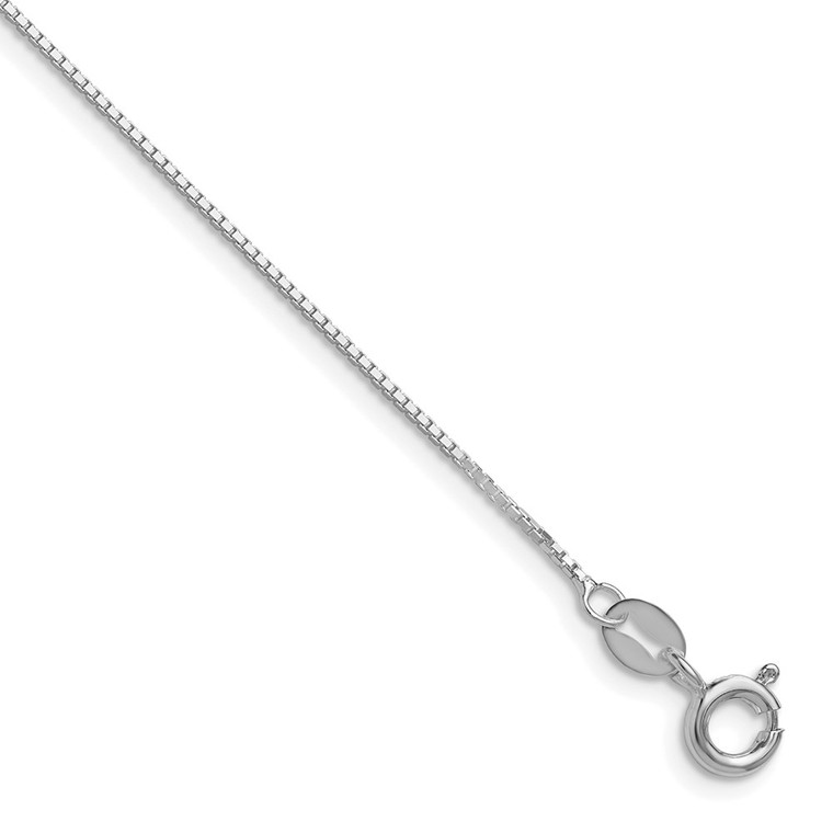 Sterling Silver Rhodium-plated .8mm 8 Sided Diamond-cut Box Chain - QB-EC4C2B25-3224