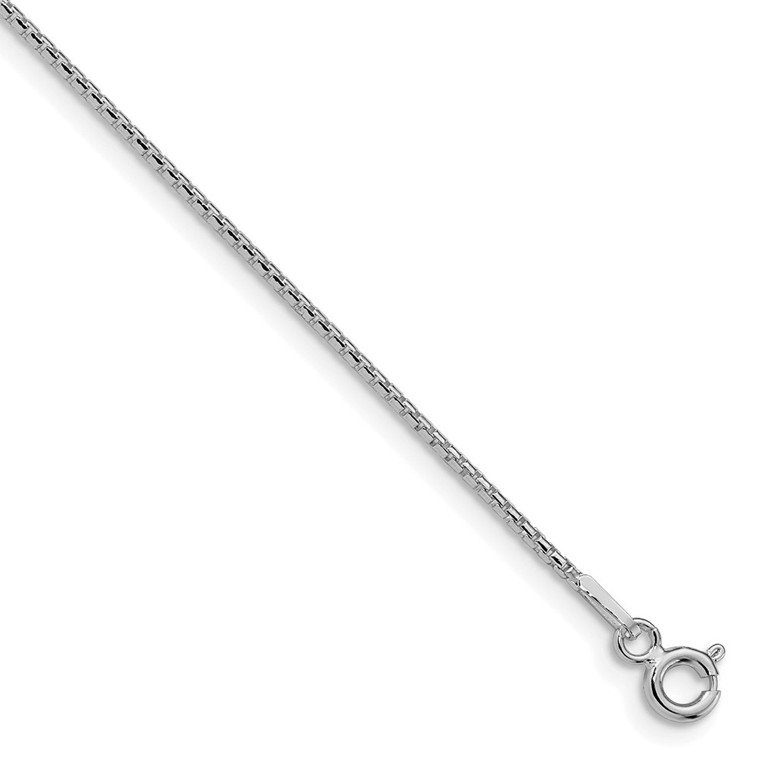 Sterling Silver Rhodium-plated 1.1mm Diamond-cut Round Box Chain - QV-2C223B0B-5490