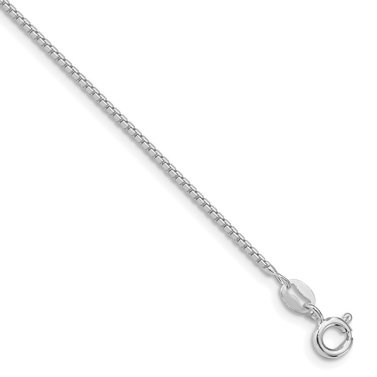 Sterling Silver Rhodium-plated 1.25mm 8 Sided Diamond-cut Box Chain - QB-BE7D1FFA-2910