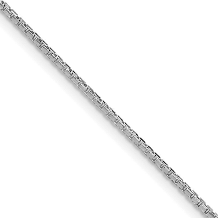 Sterling Silver Rhodium-plated 1.3mm Diamond-cut Round Box Chain - QV-B7CB9F93-5535