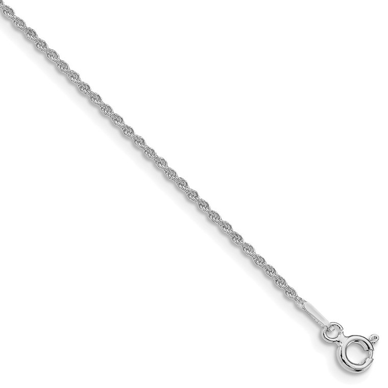 Sterling Silver Rhodium-plated 1.3mm Solid Rope Chain - QD-15D35896-6830