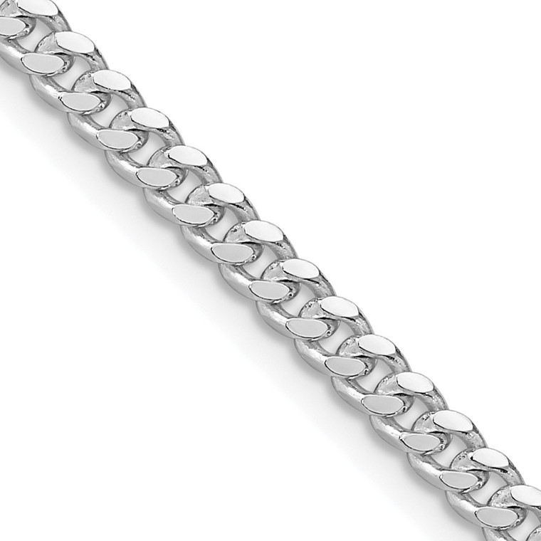 Sterling Silver Rhodium-plated 3.25mm Domed Curb Chain - QR-B5533636-1853