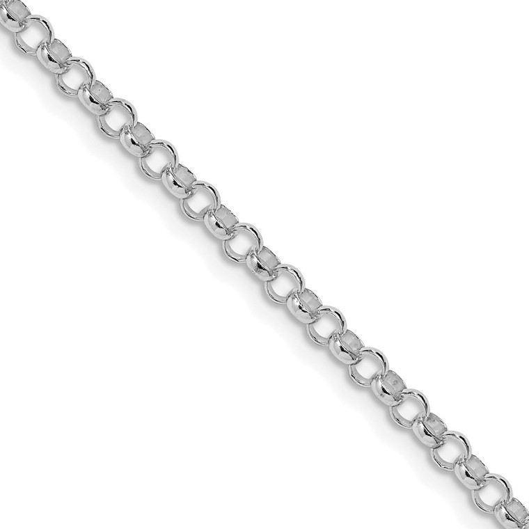 Sterling Silver Rhodium-plated 3.5mm Rolo Chain - QF-94846935-1822