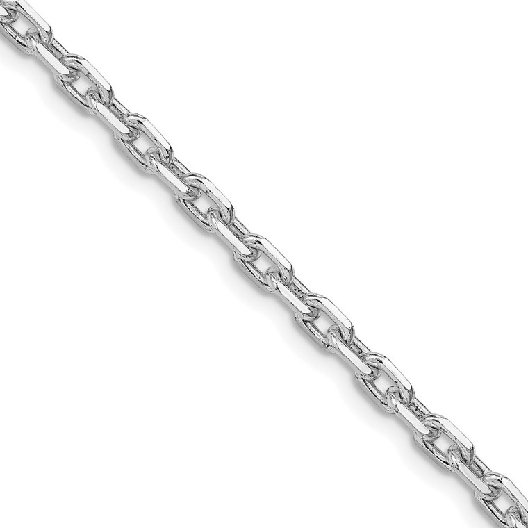 Sterling Silver Rhodium-plated 3.95mm Beveled Oval Cable Chain - QC-6A7F7E73-8546