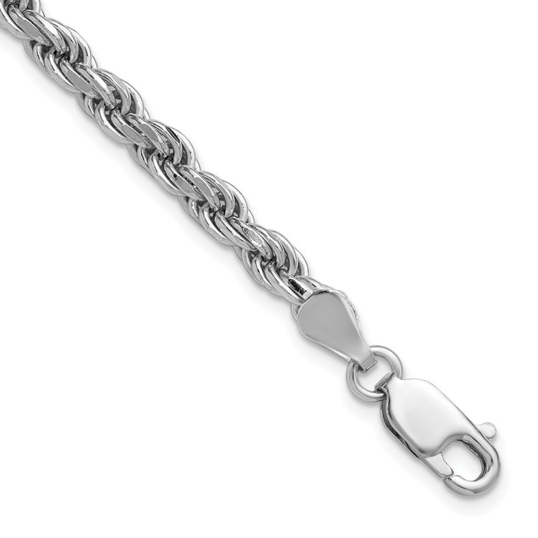 Sterling Silver Rhodium-plated 4.25mm Diamond-cut Rope Chain - QD-7C8E7BC2-9463