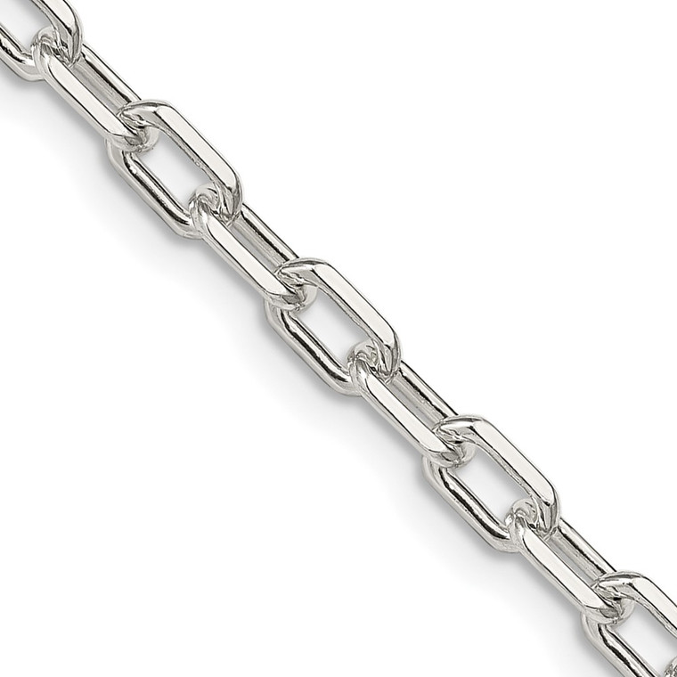 Sterling Silver Rhodium-plated 4.5mm Diamond-cut Long Link Cable Chain - QA-1E5FB67E-9670