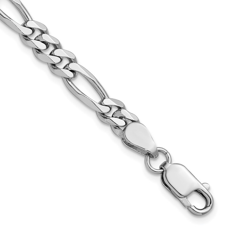 Sterling Silver Rhodium-plated 5.25mm Figaro Chain - QF-5A3CCE93-7577
