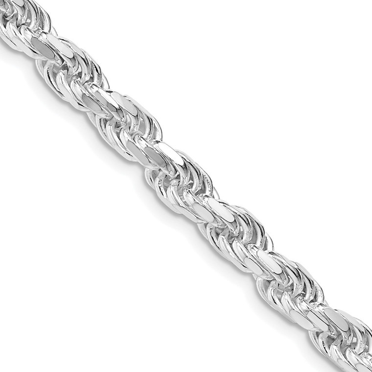 Sterling Silver Rhodium-plated 5.75mm Diamond-cut Rope Chain - QD-914CD216-9881