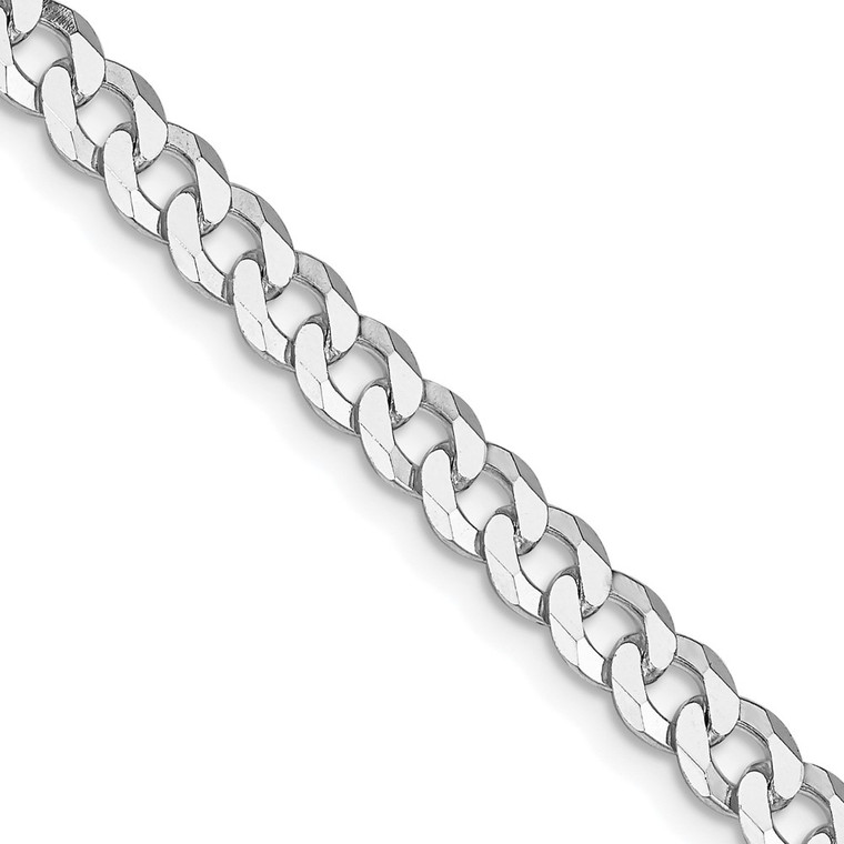 Sterling Silver Rhodium-plated 5mm Beveled Curb Chain - QF-5C629435-6803