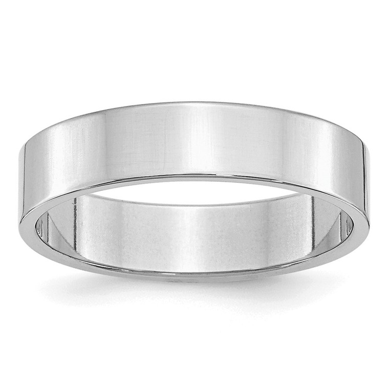Sterling Silver Rhodium-plated 5mm Flat Size 8.5 Band