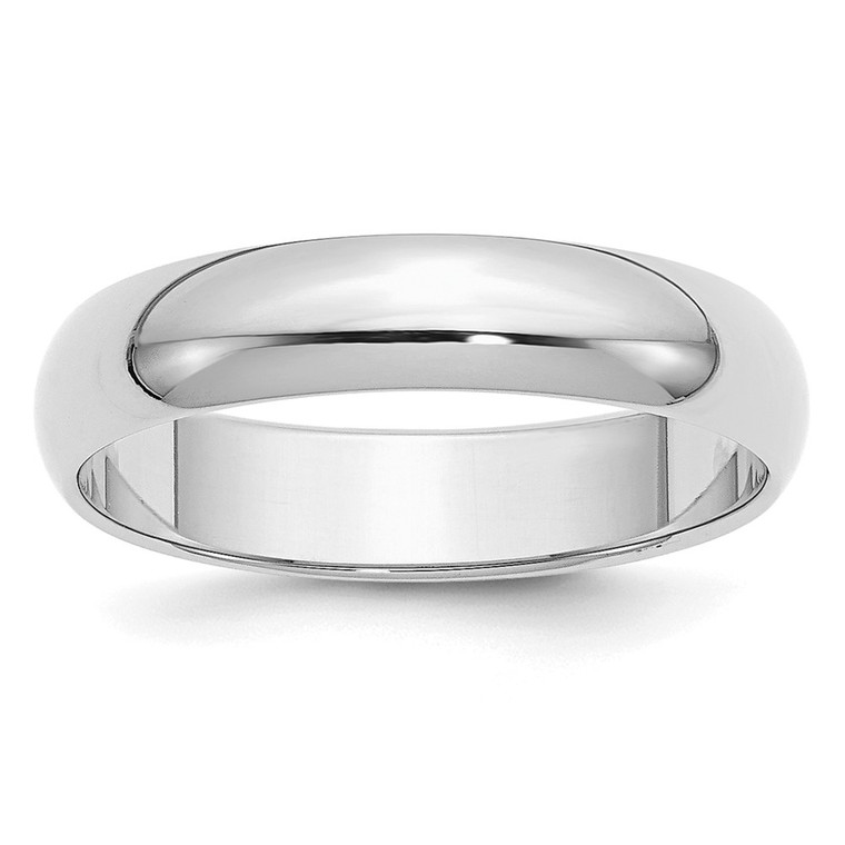 Sterling Silver Rhodium-plated 5mm Half-Round Size 7 Band