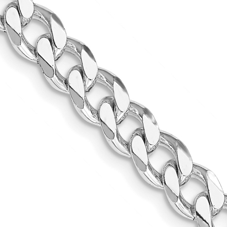 Sterling Silver Rhodium-plated 6.5mm Curb Chain - QC-BA3C80E2-8234