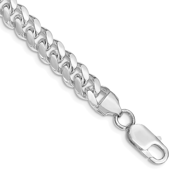 Sterling Silver Rhodium-plated 7.8mm Polished Domed Curb Chain - QD-E180D3ED-6676