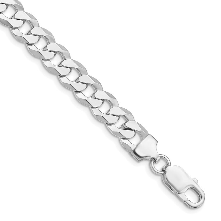Sterling Silver Rhodium-plated 8.5mm Flat Curb Chain - QL-43B84B80-8084