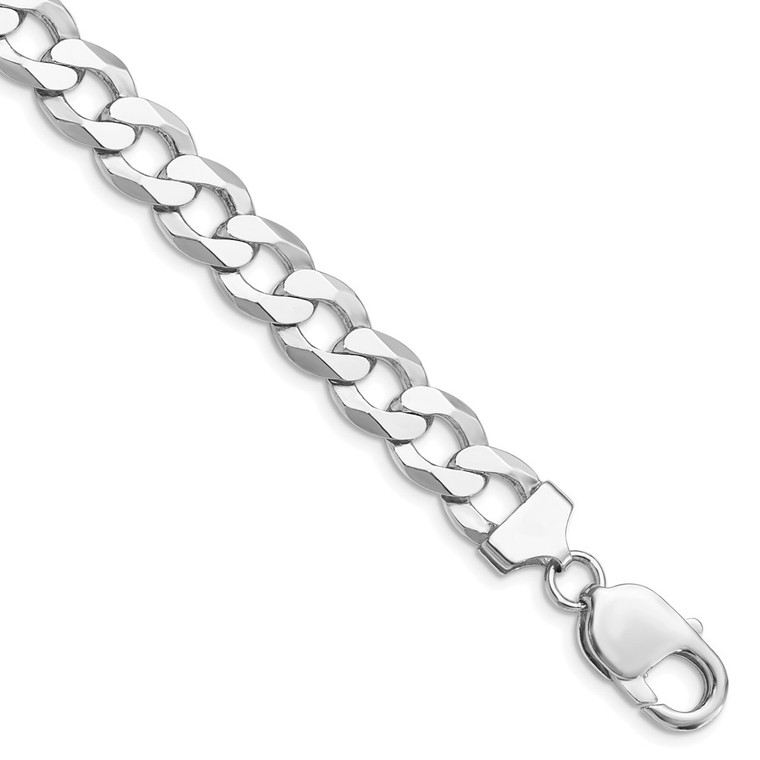 Sterling Silver Rhodium-plated 9.75mm Flat Curb Chain - QL-A0E0E304-6974