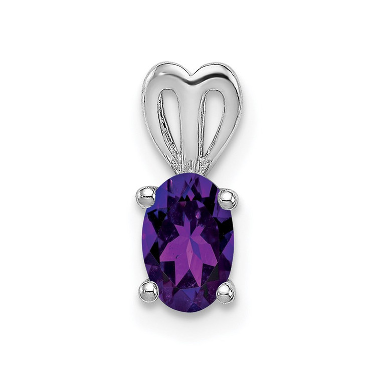 Sterling Silver Rhodium-plated Amethyst Pendant - QB-6506E094-9039