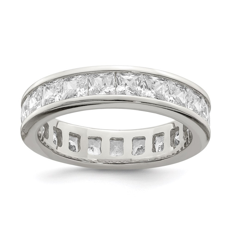 Sterling Silver Rhodium-plated CZ Eternity Band - QR-FC320D58-1469