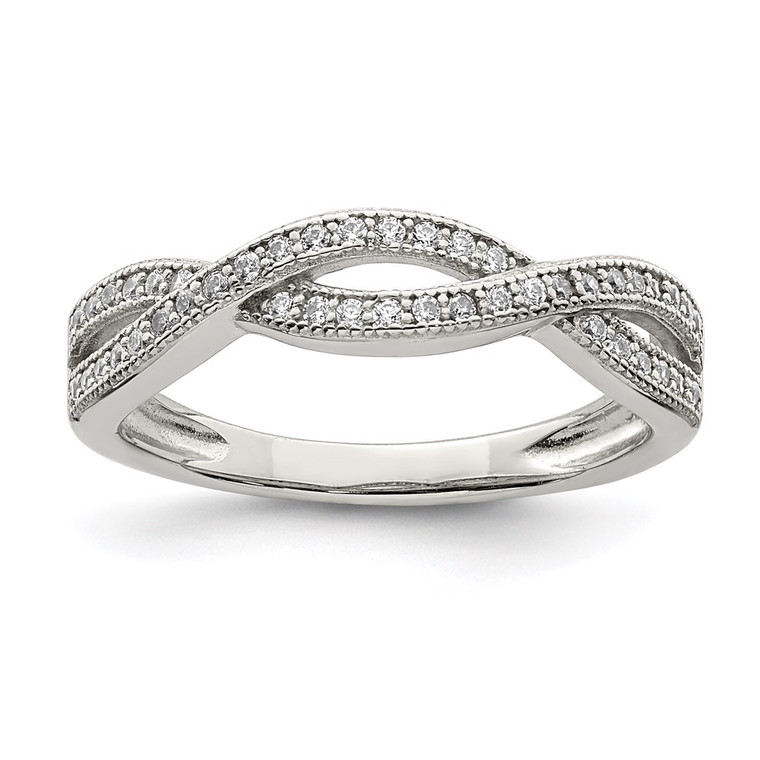 Sterling Silver Rhodium-plated CZ Ring - QR-F79285C2-7078