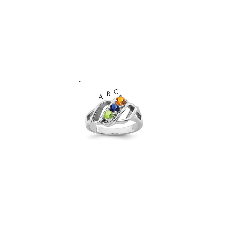 Sterling Silver Rhodium-plated Family Jewelry Mounting - XM-341855F1-8306
