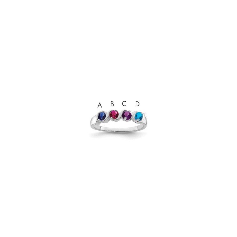 Sterling Silver Rhodium-plated Family Jewelry Mounting - XM-D07FE1B4-4288