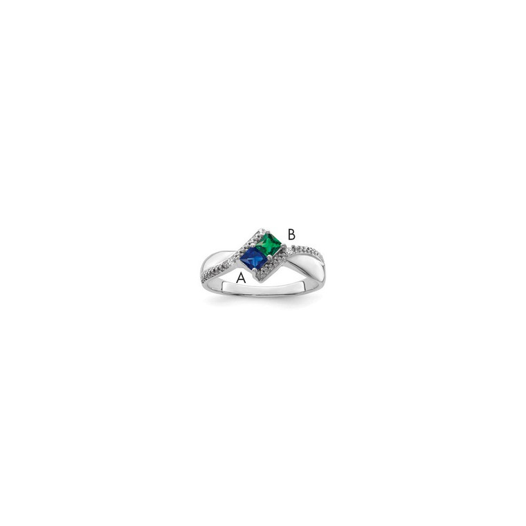 Sterling Silver Rhodium-plated Family Jewelry Mounting - XM-E8163CF8-5558