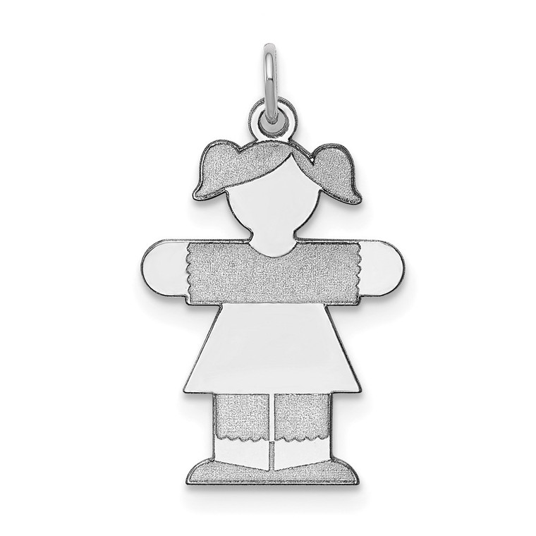 Sterling Silver Rhodium-plated Kid Charm - XK-499201E7-4957