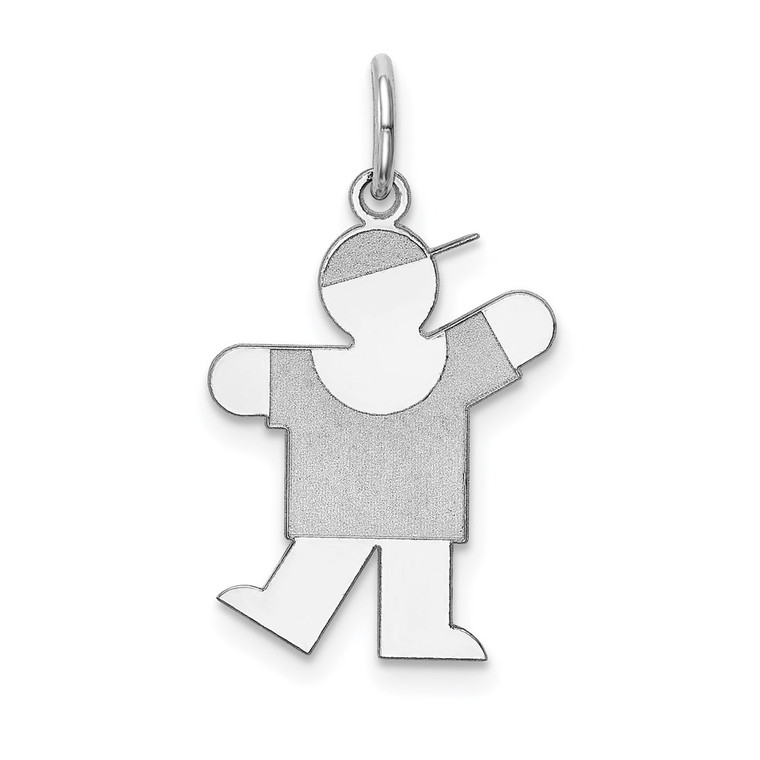 Sterling Silver Rhodium-plated Kiss Kid Charm - XK-22A6C103-7292