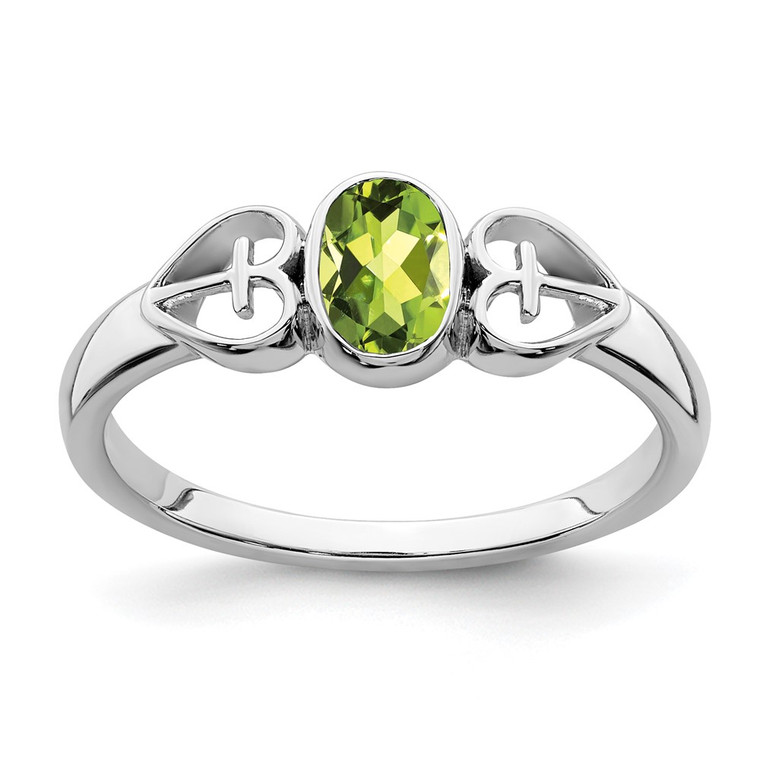 Sterling Silver Rhodium-plated Peridot Ring - RM-7721C2B2-7344