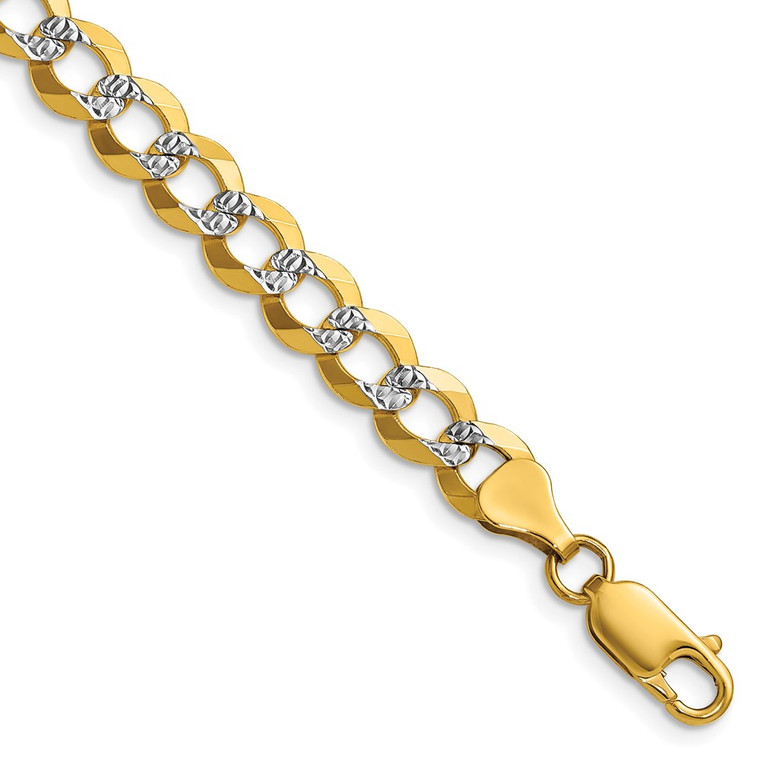 14k 7.2mm Lightweight Pav‚ Flat Cuban Chain - PC-D6696950-2307