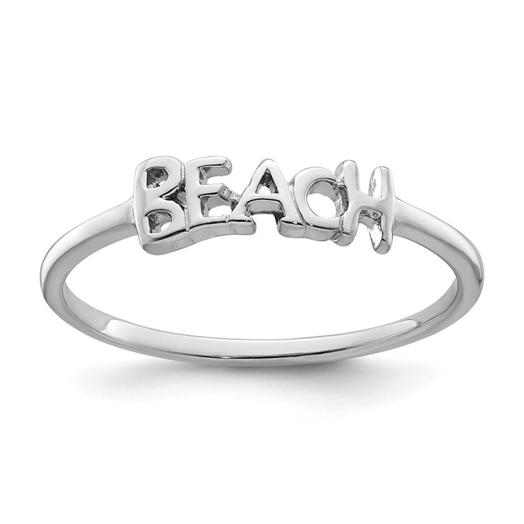 Sterling Silver Rhodium-plated Polished BEACH Ring - PL-CB63E147-5754