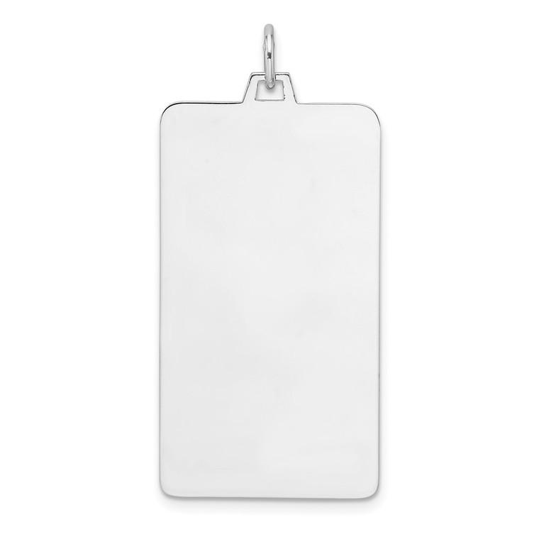 Sterling Silver Rhod-plate Eng. Rect. Polish Front/Satin Back Disc Charm - QM-51744CC0-8345