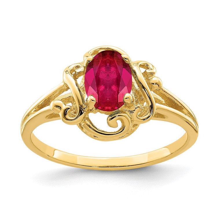 14k 7x5mm Oval Ruby ring - Y2-1CEE7E53-8709